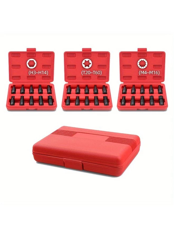10Pcs Heavy Duty 3 8 Drive Hex Torx Square Spline Bit Socket Set M4 M16 - Image 2