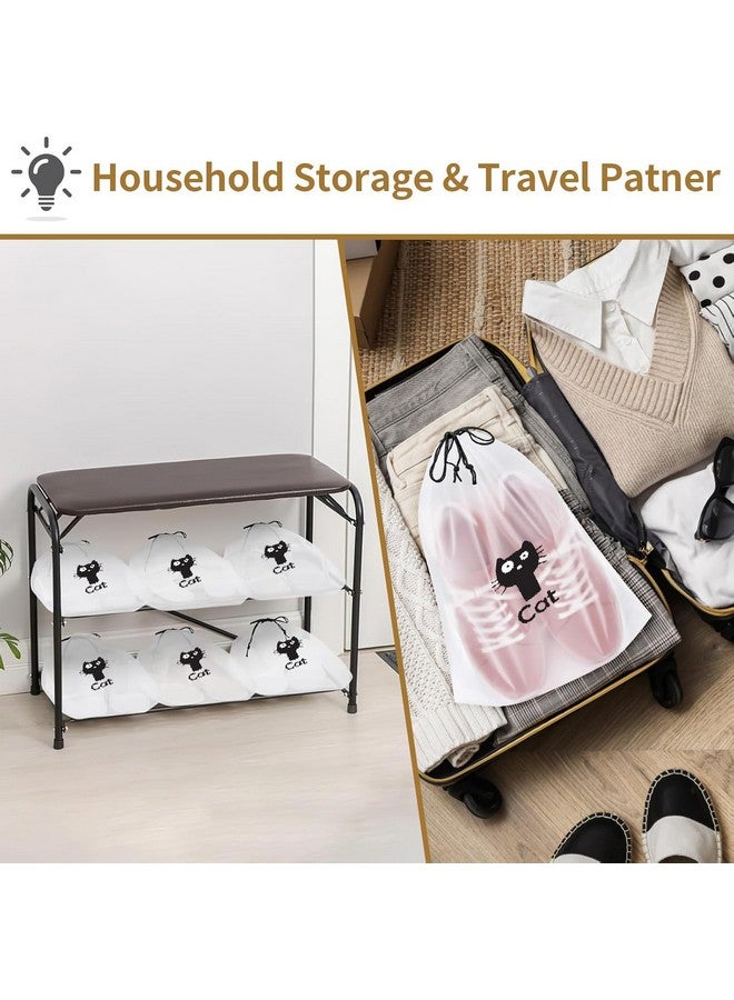 Pristu Pack of 20 Pcs Shoe Bag Cover for Shoe Storage & Travelling Drawstring Bags Waterproof, White Large Waterproof Portable Drawstring Travel Shoe Storage Bag Travel Essentials Women for and Men - Image 4