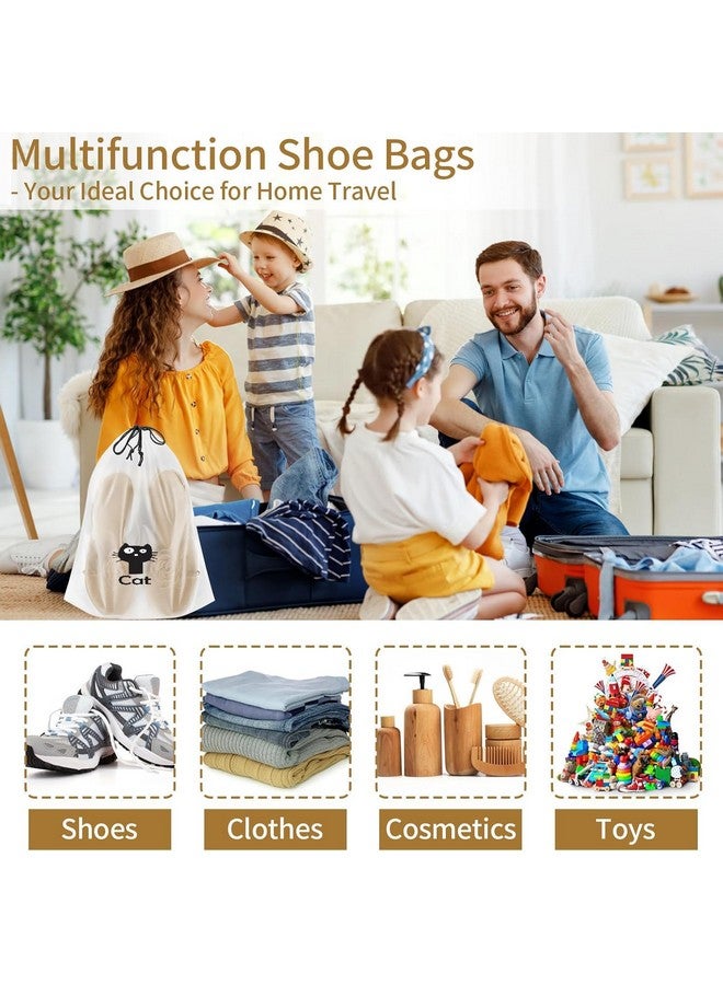 Pristu Pack of 20 Pcs Shoe Bag Cover for Shoe Storage & Travelling Drawstring Bags Waterproof, White Large Waterproof Portable Drawstring Travel Shoe Storage Bag Travel Essentials Women for and Men - Image 3
