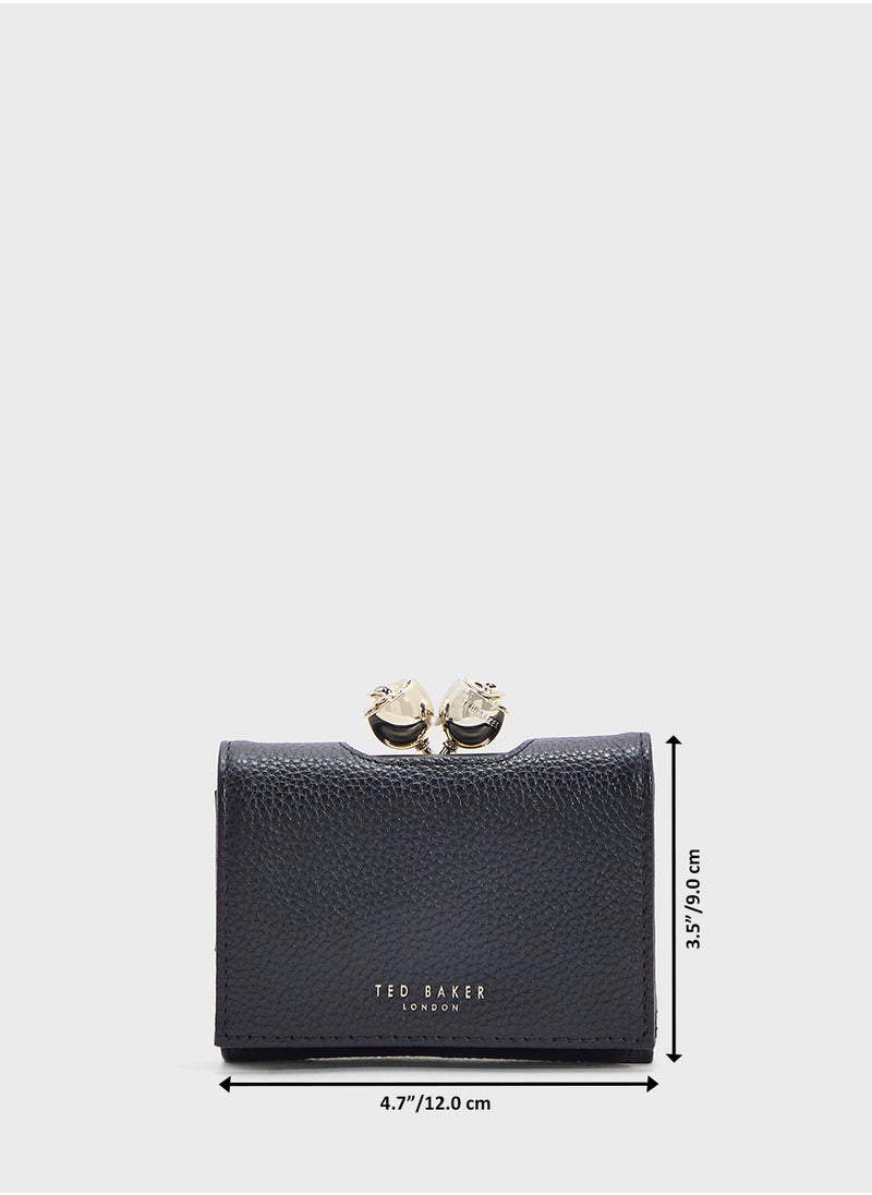 Ted Baker - ROOSA Rose Detail Leather Small Bobble Purse - Image 1
