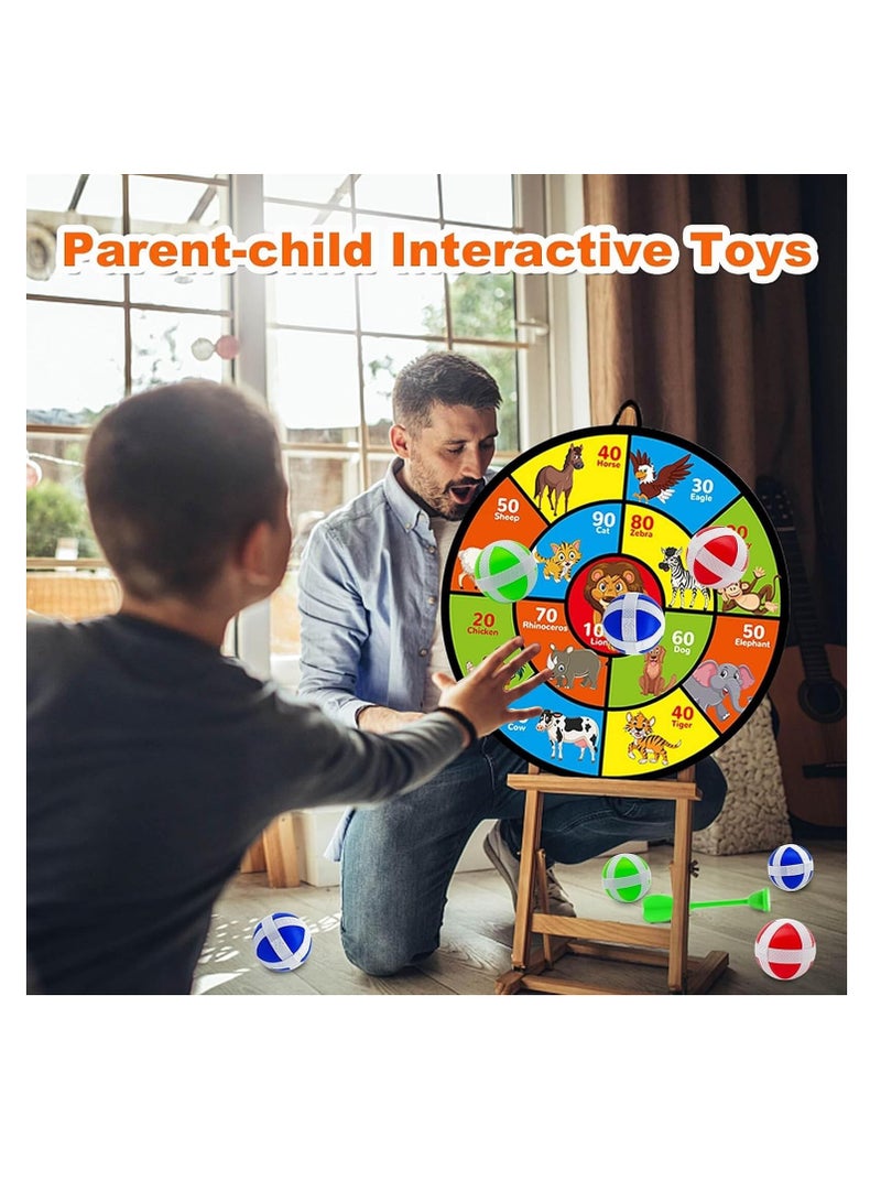 FengSVMA Dart Board with Balls for Kids 3-5： 29" Large Double-Sided Board Games Toys for Kids Ages 4-6 8-12 - Indoor Outdoor Activities Party Games - Birthday Gifts for 3 4 5 6 7 8 9 11 12 Year Old Boys Girls - Image 2