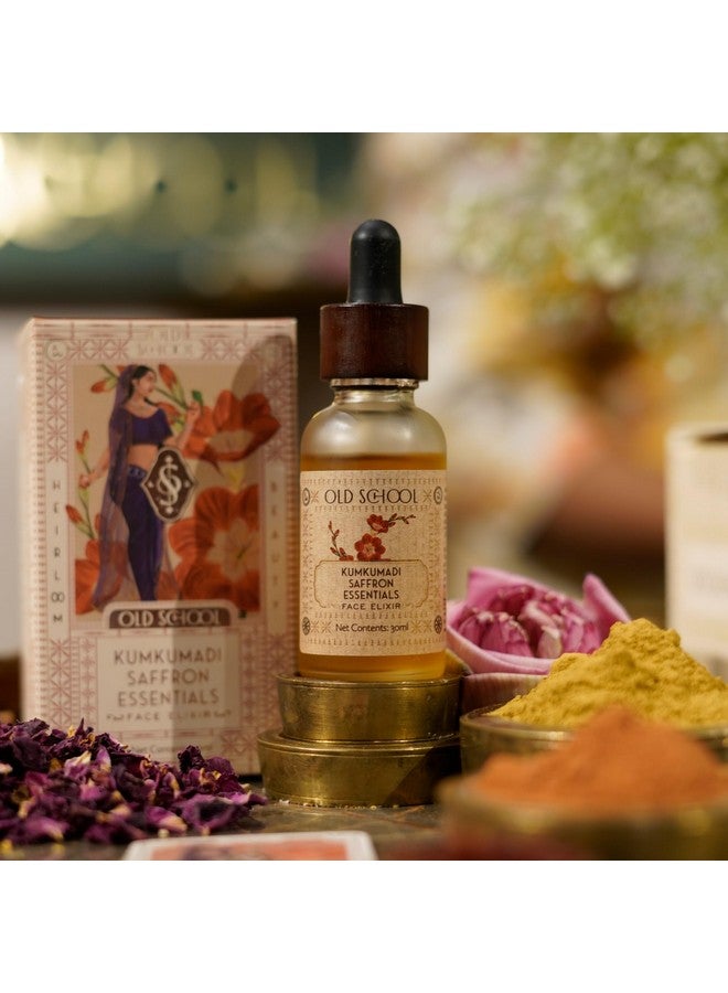Old School Rituals Kumkumadi Saffron Face Elixir | Face Serum for Glowing Skin | Anti-Ageing Overnight Facial Oil | Brightens, Revitalizes & Fades Dark Spots | Diminishes Fine Lines, Wrinkles & Uneven Skin Tone | Saffron & Kumkumadi Oil | 30 ml | Few Drops a Night for Lasting Glow - Image 2