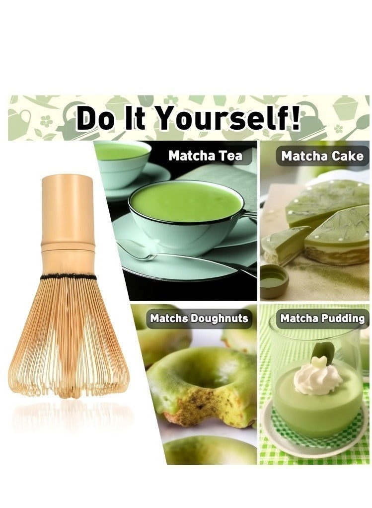 Ruinengda Traditional Handmade Matcha Whisk Set 4 Piece Bamboo Ceremony Accessories Bamboo Spoon Japanese Tea Tools for Daily Use and Gift - Image 4