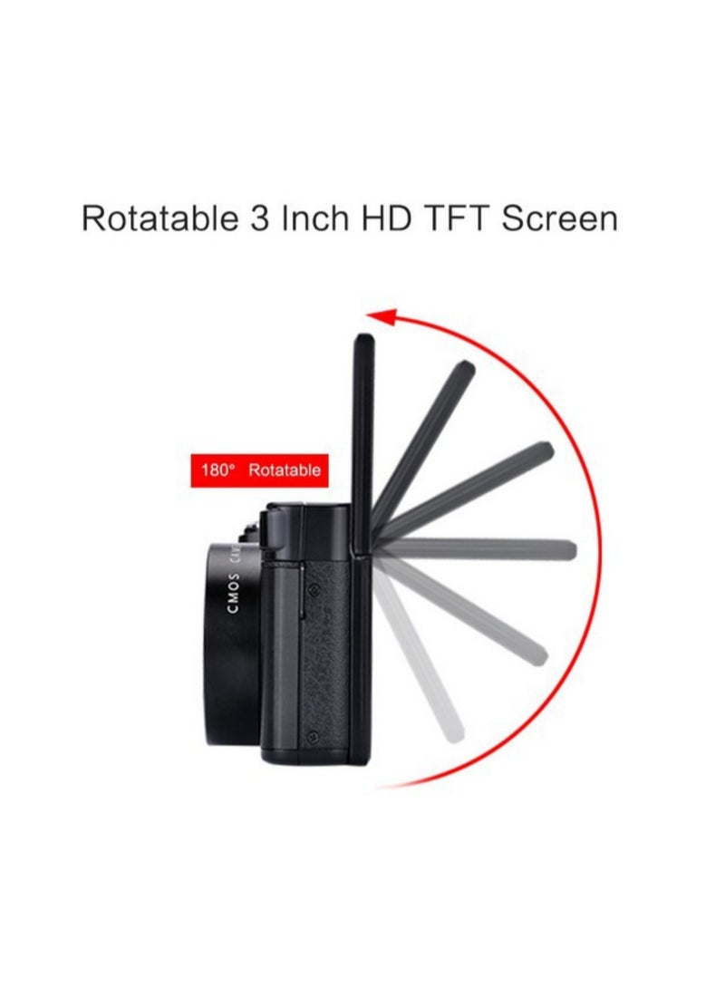 كاميرا فيديو رقمية 2.7K بدقة 30MP مع شاشة دوارة 3.0 بوصة وزوم رقمي 4X مع بطاقة ذاكرة 32G - Image 5