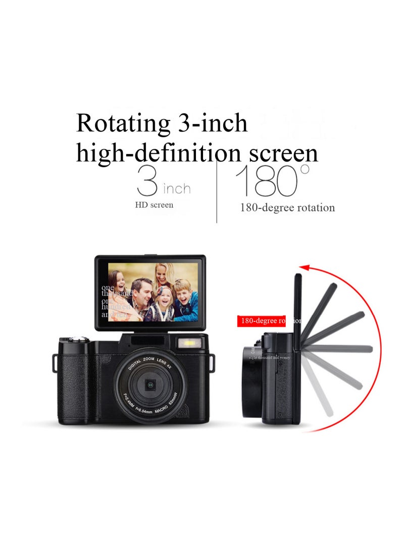كاميرا فيديو رقمية 2.7K بدقة 30MP مع شاشة دوارة 3.0 بوصة وزوم رقمي 4X مع بطاقة ذاكرة 32G - Image 4