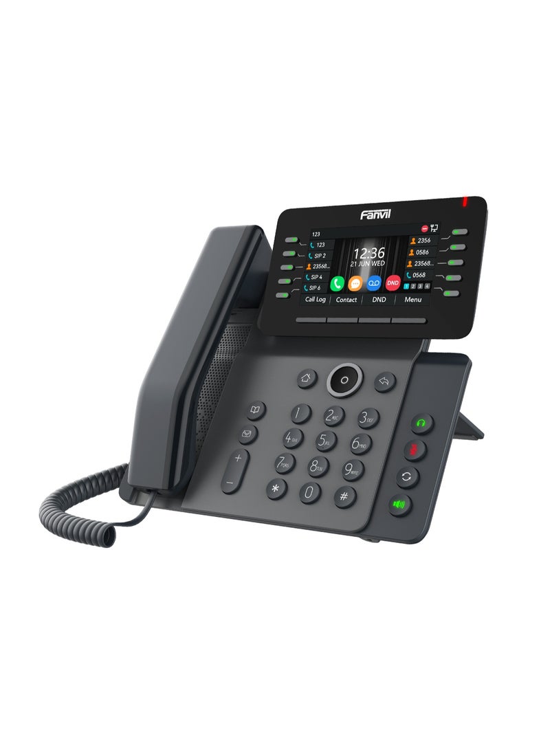 فانفيل Fanvil V65 Prime Business Phone Antibacterial material of the handset video calls with video codec H.264; Support audio codec G.722 and Opus, HD audio on speakerphone and handset; Support 6-party local conference; Built-in 2.4GHz/5G WiFi and Bluetooth 4.2, Up to 45 DSS keys - Image 3