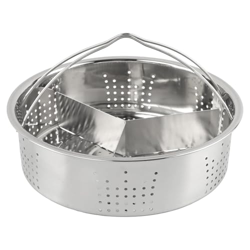 SYCOOVEN Stainless Steel Vegetable Steamer Basket, Insert Steaming Rack with Handle, Mesh Steaming Basket Holder Trio Separator Set for Pressure Cooking(SIZE:21 * 13cm) - Image 1