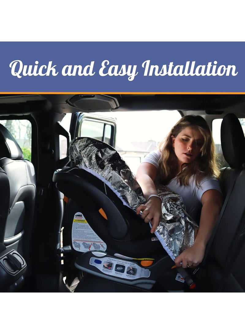 HW Helper Car Seat Sun Shade Cover - Keep Your Baby's Carseat at a Cooler Temperature - Covers and Blocks Out Heat & Sun - Protection from UV Sunlight - Image 3