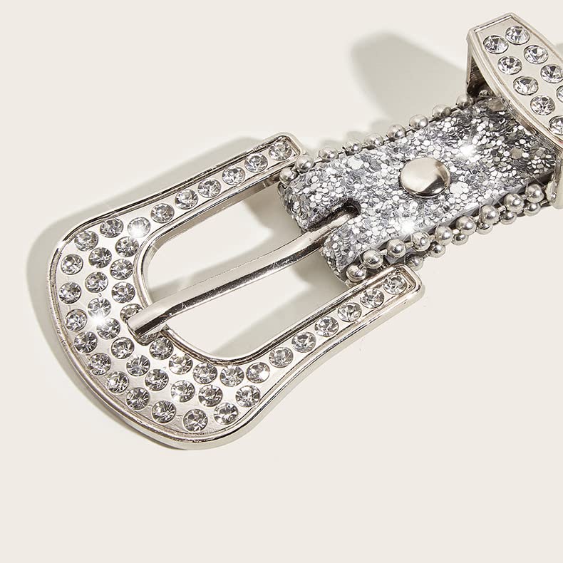 CaySep Women Men Rhinestone Belt Western Cowgirl Cowboy Bling Studded Leather Belt for Jeans Pants (suit for waist 27-39") - Image 3