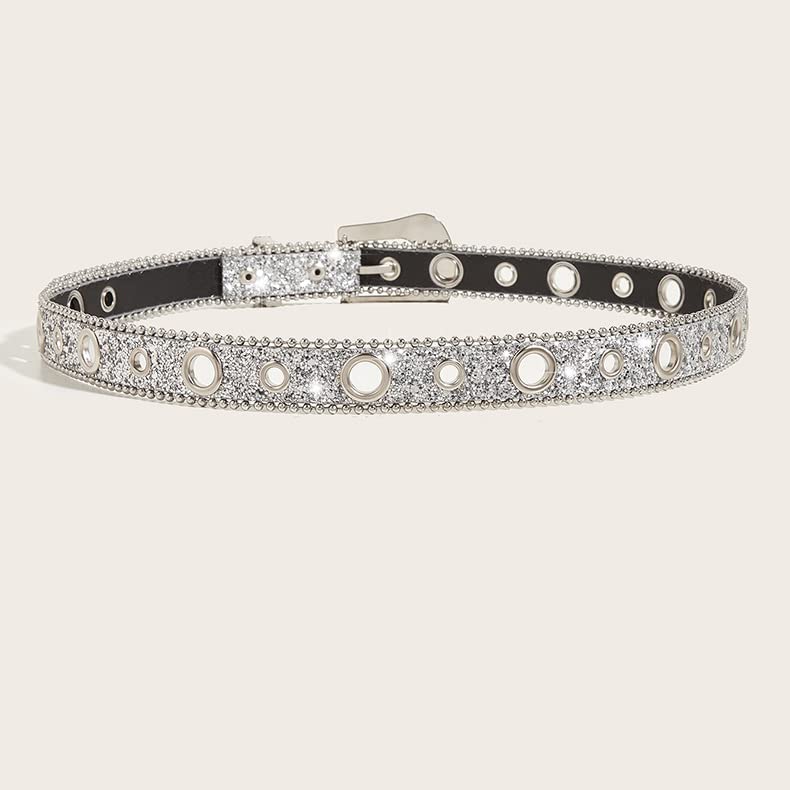 CaySep Women Men Rhinestone Belt Western Cowgirl Cowboy Bling Studded Leather Belt for Jeans Pants (suit for waist 27-39") - Image 4