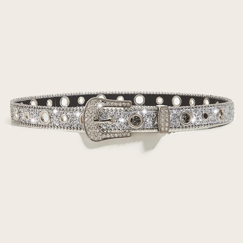 CaySep Women Men Rhinestone Belt Western Cowgirl Cowboy Bling Studded Leather Belt for Jeans Pants (suit for waist 27-39") - Image 5