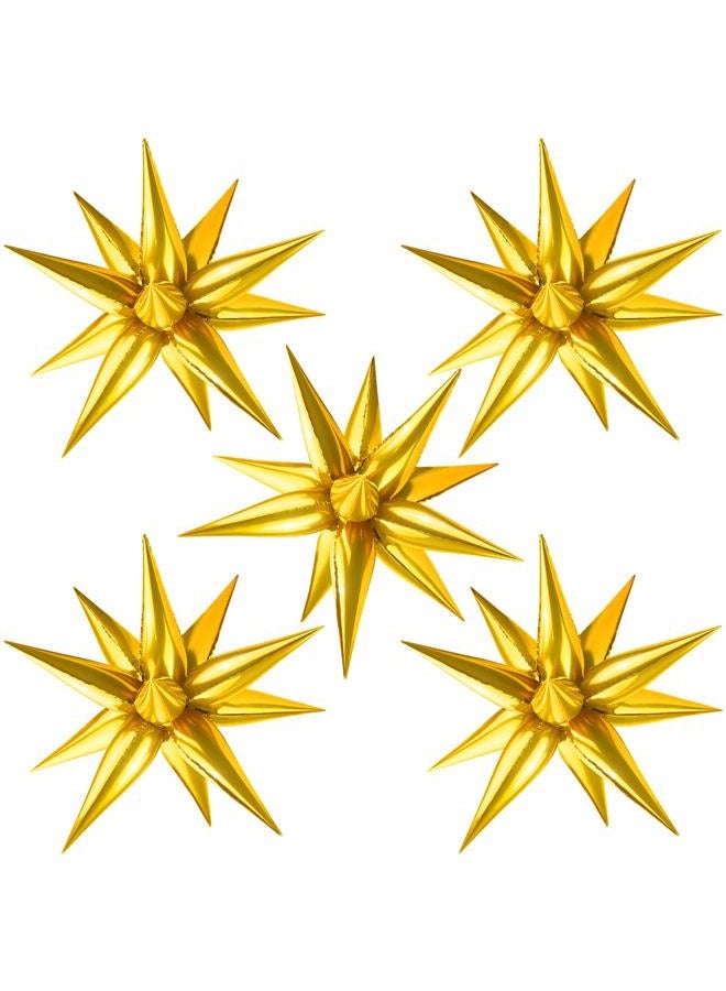 Moukiween 60 PCS Gold Star Foil Balloons, 12 Point Cone Explosion Star Foil Balloons for Birthday, Wedding, Graduation Ceremony and Anniversary Backdrop (Gold) - Image 1