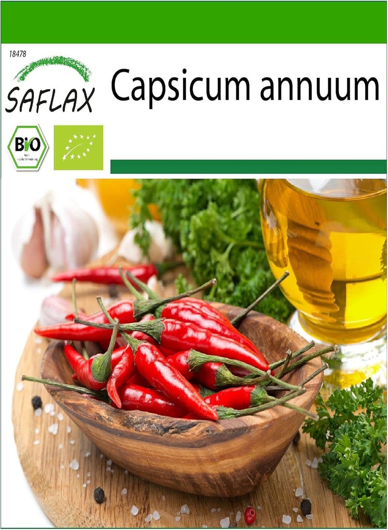 GGOOT Organic - Hot Chili Pepper – De Cayenne Long Slim - 10 Seeds - with Potting Substrate for Better Cultivation - Capsicum annuum - Image 1