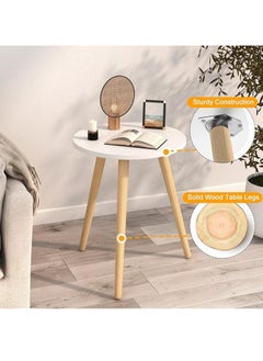 MAAS Elegant and Modern Round Coffee Table Set, Perfect for All Spaces – Ideal for Living Rooms, Lounges, or Even Offices. Size: 40X44 cm, Color: White  - Image 3
