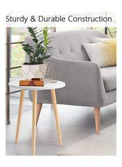 MAAS Elegant and Modern Round Coffee Table Set, Perfect for All Spaces – Ideal for Living Rooms, Lounges, or Even Offices. Size: 40X44 cm, Color: White  - Image 5