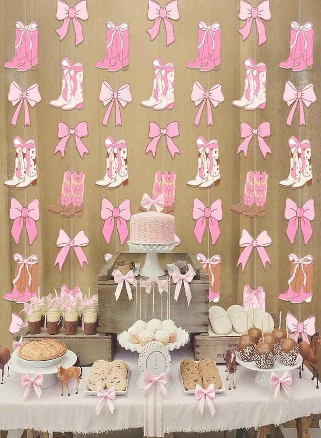 umoni Cowgirls Boots Bows Garlands Western Cowgirls Party Decorations Boots and Bows Hanging Banners for Western Birthday Baby Shower Party Supplies - Image 4