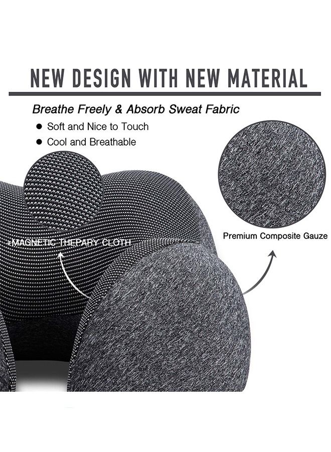 Arabest Luxury Memory Foam Travel Pillow with Ear Plugs, Eye Mask and Mesh Bag Blue 28x27x14cm - Image 3