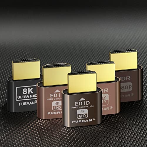 FUERAN 2K 4K 8K HDMI Dummy Plug-Virtual Monitor Display Emulator Headless Adapter 3840x2160@60Hz 1080@120HDR DVI EDID Emulator (2K-1080@60 HDR) - Image 3