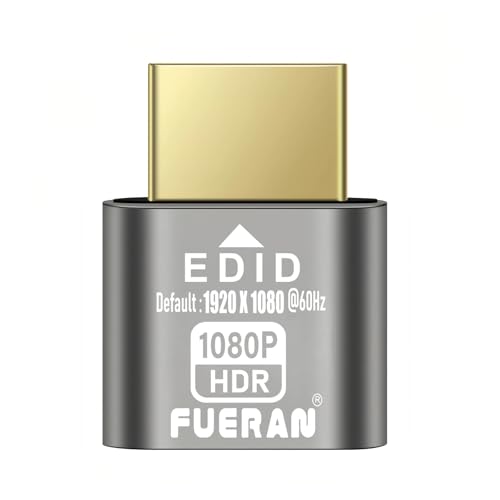 FUERAN 2K 4K 8K HDMI Dummy Plug-Virtual Monitor Display Emulator Headless Adapter 3840x2160@60Hz 1080@120HDR DVI EDID Emulator (2K-1080@60 HDR) - Image 1