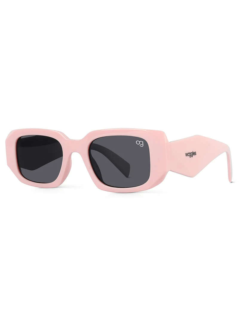Woggles Stylish Light Pink Polarized Rectangle Kids Sunglasses