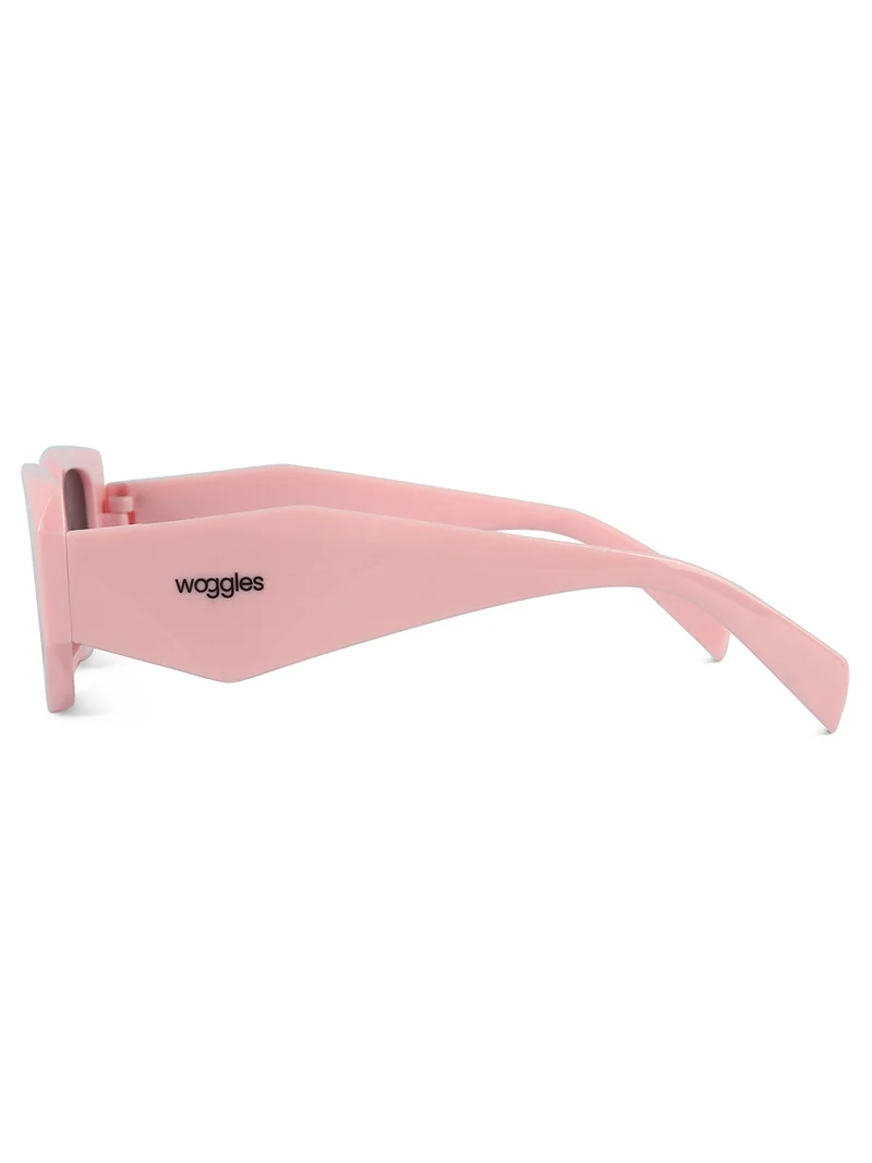 Woggles Stylish Light Pink Polarized Rectangle Kids Sunglasses