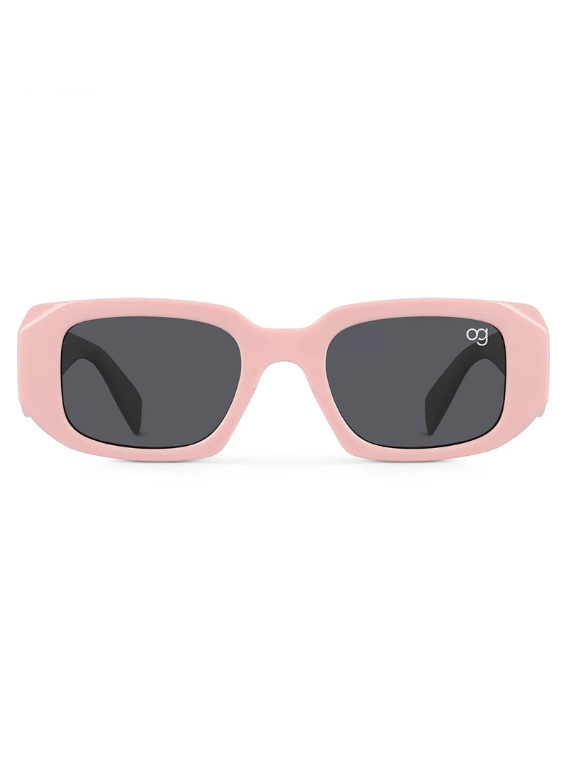 Woggles Stylish Light Pink Polarized Rectangle Kids Sunglasses