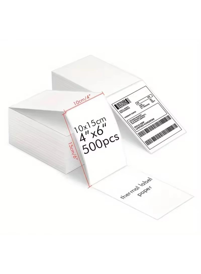 Thermal 500 Thermal Shipping Labels 100×150mm (4×6 Inch) Fanfold Labels - Image 1