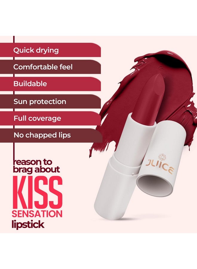 Juice Festive Maroon - M14 Kiss Sensation Lipstick & Lucky Red - M10 Color Luxe Liquid Lipstick with Goodness of Bio Retinol, & SPF 15 UV Protection - Image 3