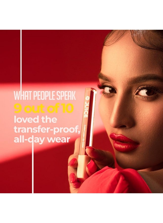 Juice Festive Maroon - M14 Kiss Sensation Lipstick & Lucky Red - M10 Color Luxe Liquid Lipstick with Goodness of Bio Retinol, & SPF 15 UV Protection - Image 5