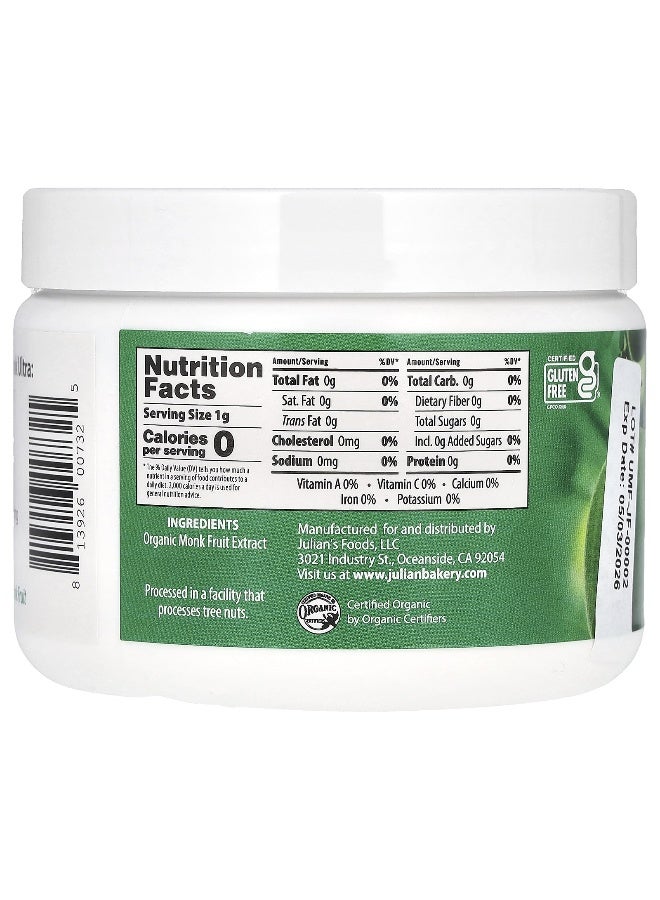Julian Bakery Pure Monk Fruit Sweetener - 3.5oz Bottle, 100 Servings - Zero Calorie Sugar Substitute, Erythritol Free