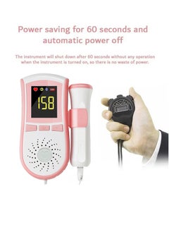Ocean Fetal Doppler, Portable Fetal Heart Rate Detection Device, Home Fetal Heart Rate Monitor, Easy to Use Fetal Doppler, Ultrasonic Diagnostic Technology with LCD Display for Baby (Pink)  - Image 2