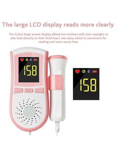 Ocean Fetal Doppler, Portable Fetal Heart Rate Detection Device, Home Fetal Heart Rate Monitor, Easy to Use Fetal Doppler, Ultrasonic Diagnostic Technology with LCD Display for Baby (Pink)  - Image 4