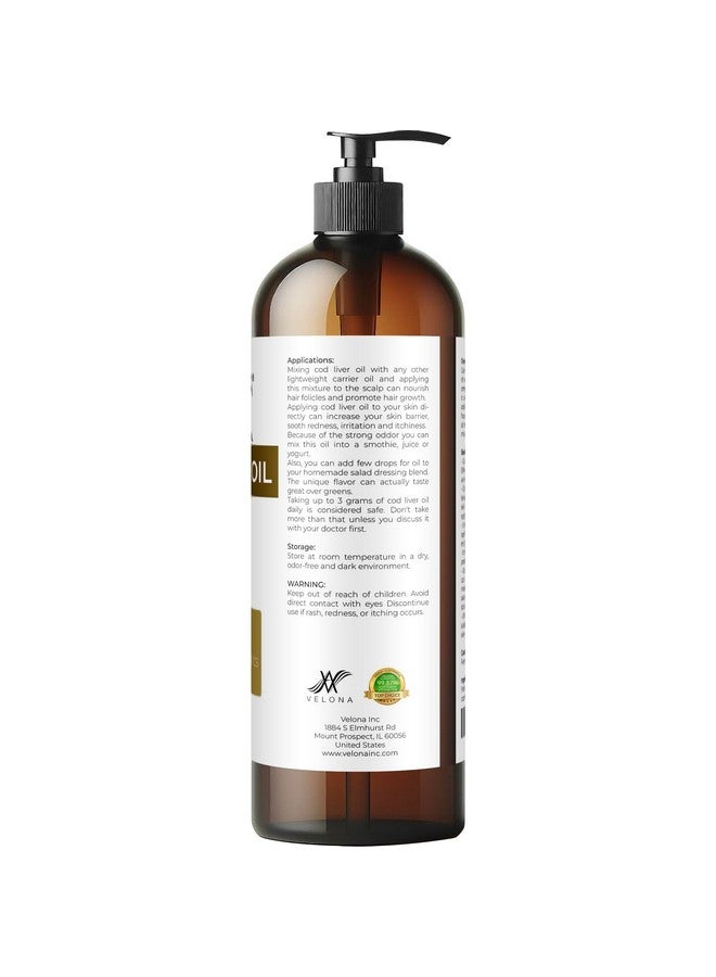 velona velona Cod Liver Oil - 16 Fl Oz | 1,000A/100D IU/g Omega 3 Vitamins A & D3 | Norwegian Arctic Sustainably Sourced Nordic Oil | Hair, Body and Skin Care | Use Today - Enjoy Results - Image 5