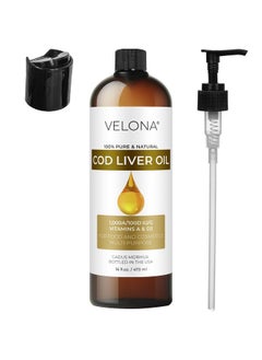 velona Cod Liver Oil - 16 Fl Oz | 1,000A/100D IU/g Omega 3 Vitamins A & D3 | Norwegian Arctic Sustainably Sourced Nordic Oil | Hair, Body and Skin Care | Use Today - Enjoy Results - pzsku/Z0B7EA6D07971D362605FZ/45/_/1740202399/1e1459e1-10cd-4e43-a800-9e2cade6102d