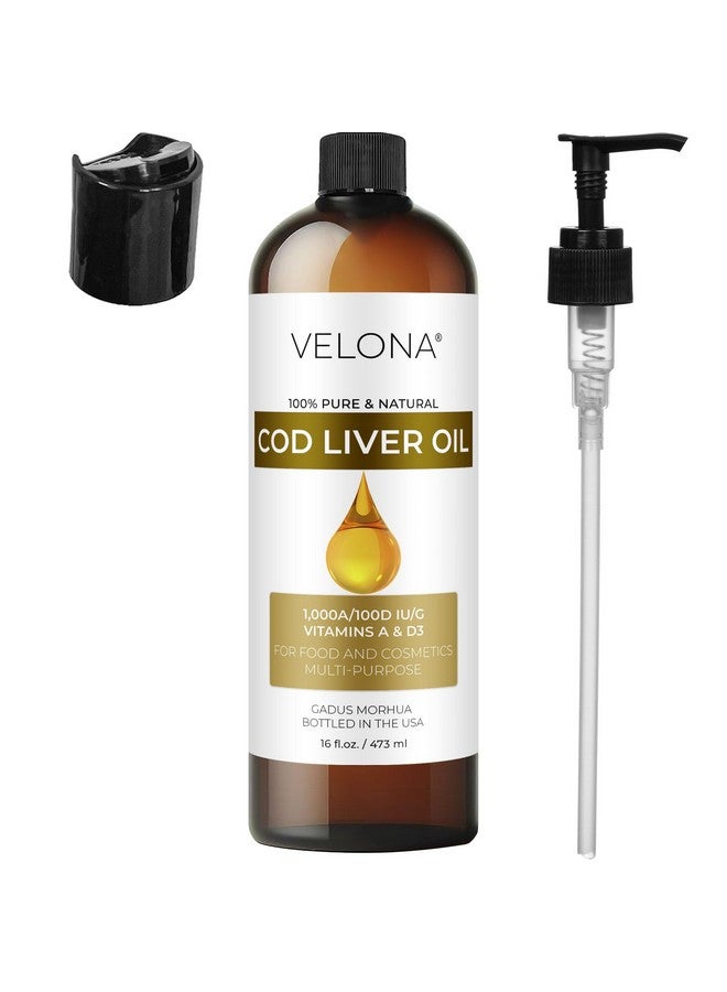 velona velona Cod Liver Oil - 16 Fl Oz | 1,000A/100D IU/g Omega 3 Vitamins A & D3 | Norwegian Arctic Sustainably Sourced Nordic Oil | Hair, Body and Skin Care | Use Today - Enjoy Results - Image 3
