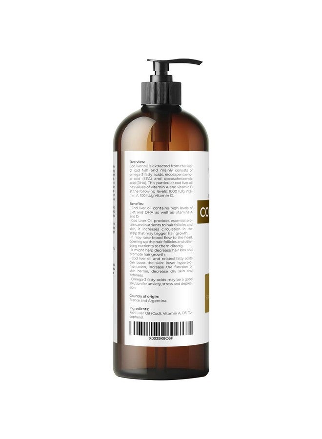 velona velona Cod Liver Oil - 16 Fl Oz | 1,000A/100D IU/g Omega 3 Vitamins A & D3 | Norwegian Arctic Sustainably Sourced Nordic Oil | Hair, Body and Skin Care | Use Today - Enjoy Results - Image 4