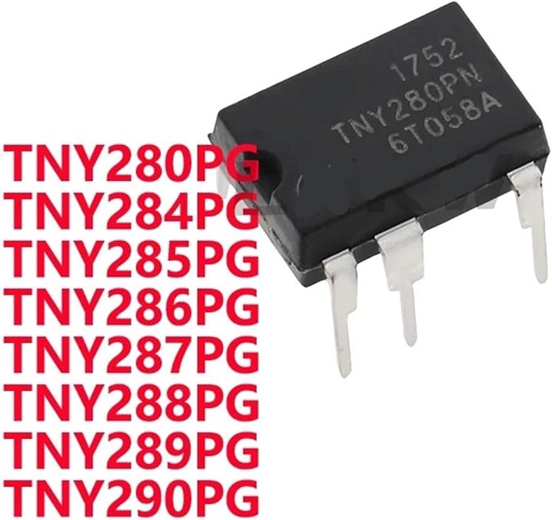 TNY280PN TNY284PG TNY285PG TNY286PG TNY287PG TNY288PG TNY289PG TNY290PG DIP Power Management Chip Set 5 Piece - Image 3