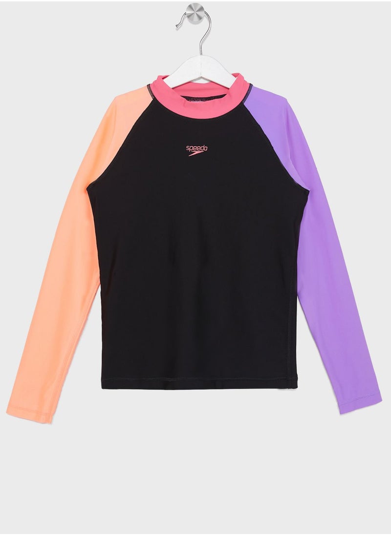 speedo - Kids Colourblock Rash Top & Jammer Set - Image 1