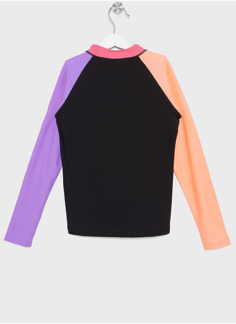 speedo - Kids Colourblock Rash Top & Jammer Set - Image 1
