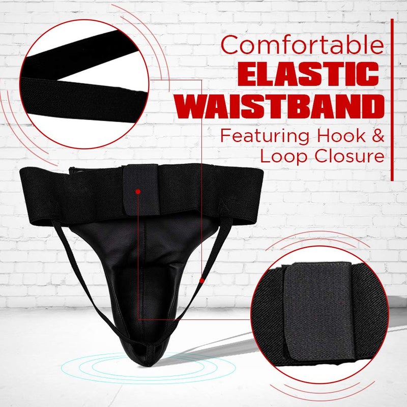 Pro Impact Boxing MMA Training Muay Thai Groin Abdominal Protector - Comfortable Ultimate Protection for Contact Sports - Perfect for Gym & Workout Use (Black, X-Large) - Image 3