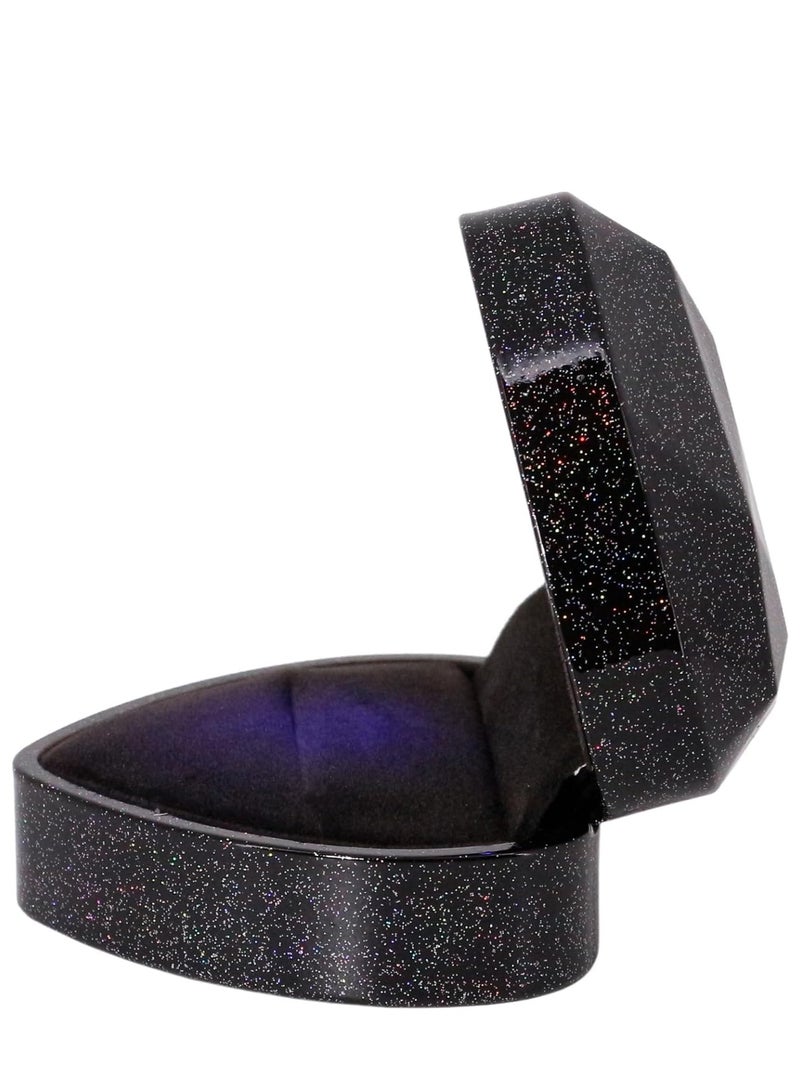 KASTWAVE Heart Shaped Ring Gift Box with LED Light, Heart Velvet Wedding Ring Case Jewelry Gift Box for Proposal, Engagement, Wedding - Easy to fit into Your Pocket or Handbag - Image 5