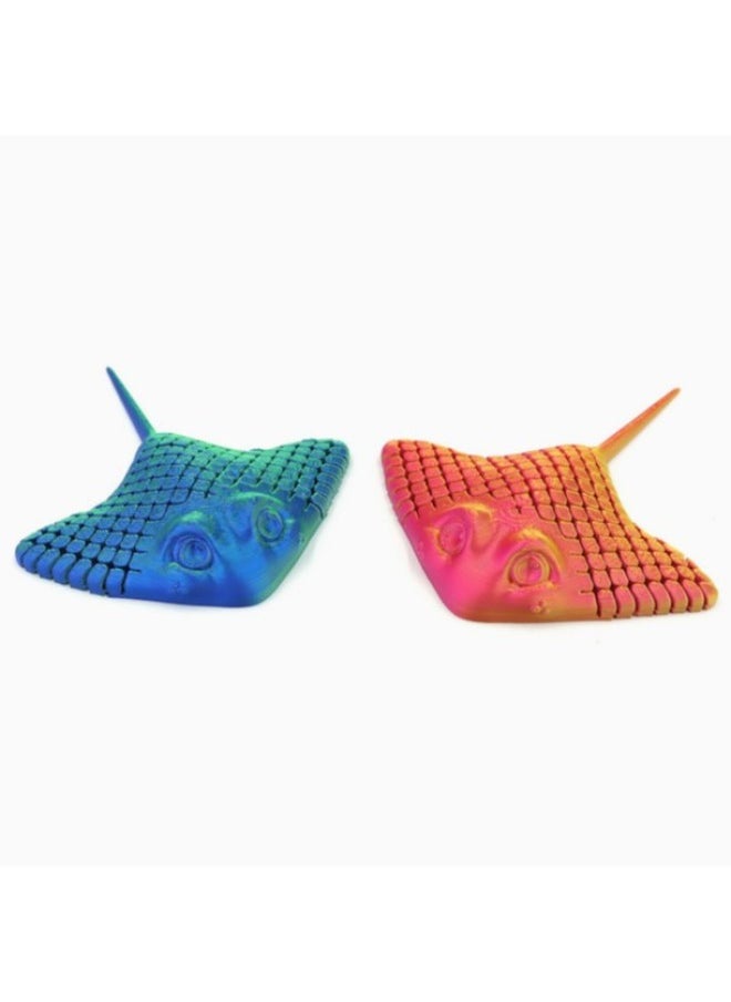 Explosions 3D Printing Ray Cute Marine Animal Manta Ray Devil Fish Decompression Wishing Board Fish--Color:Red And Blue
