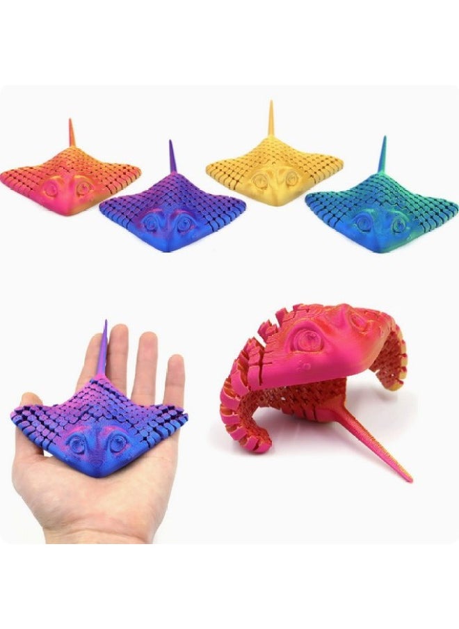 Explosions 3D Printing Ray Cute Marine Animal Manta Ray Devil Fish Decompression Wishing Board Fish--Color:Red And Blue