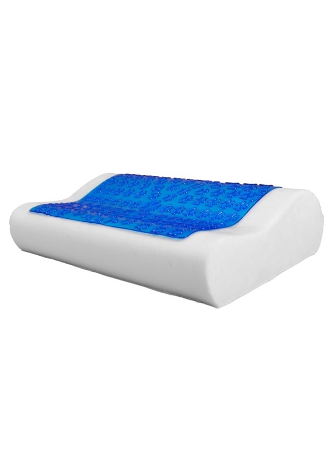 Max Comfort Medical memory foam pillow with cooling gel layer for neck and spine support, medical sleeping pillow for neck and shoulder pain relief, 60*35*13 cm, multi-colored, Max Comfort - Image 1