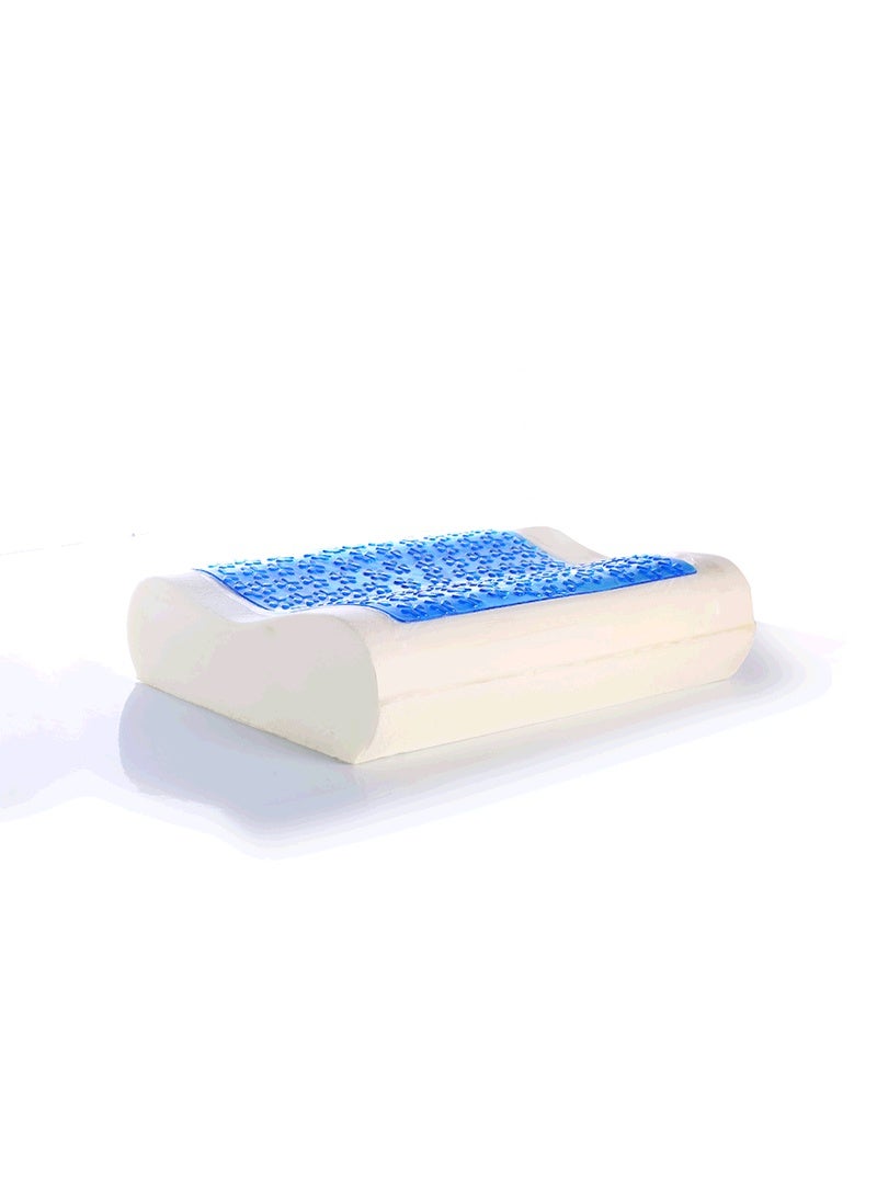 Max Comfort Medical memory foam pillow with cooling gel layer for neck and spine support, medical sleeping pillow for neck and shoulder pain relief, 60*35*13 cm, multi-colored, Max Comfort - Image 2