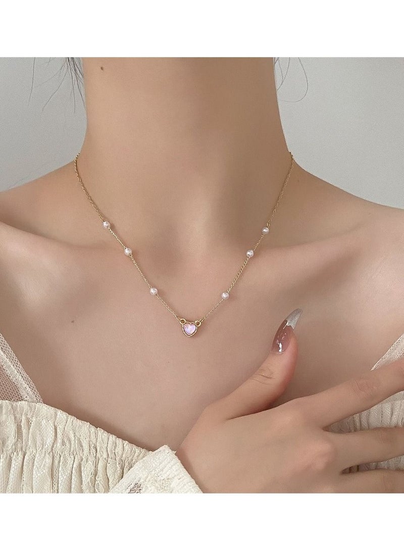 ساتينور قلادة قلب عنصر اللؤلؤ - Image 3