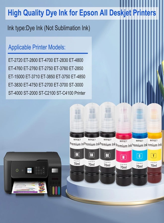 imtfzct Compatible Epson T522 522 Ink Refill Bottles for ET-2803 ET-2720 ET4800 ET-2800 ET-2760 ET-4760 ET-2750 ET-3760 ET-2850 ET-15000 ET-4700 ST-4000 ST-2000 ET-3710 Printer(3BK C M Y) - Image 2