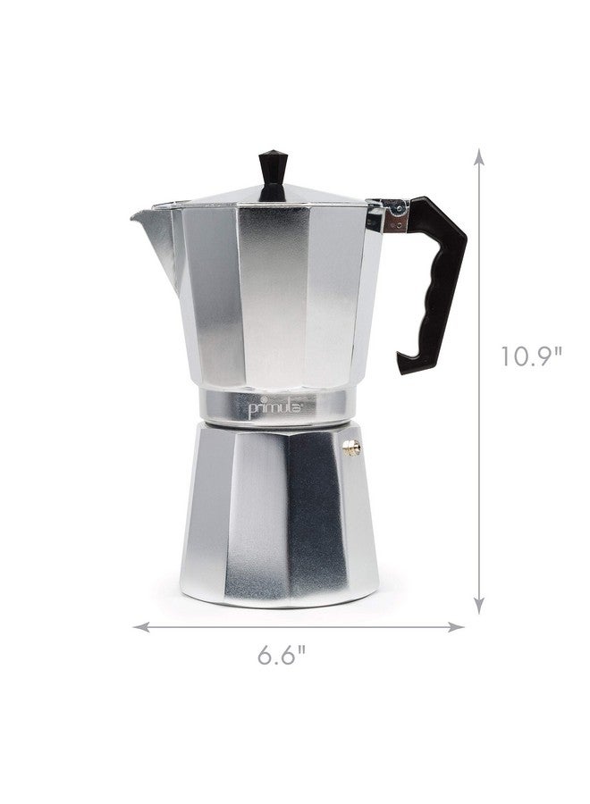 Primula Classic Stovetop Espresso and Coffee Maker, Moka Pot for Italian and Cuban Café Brewing, Greca Coffee Maker, Cafeteras, 12 Espresso Cups, Silver - Image 3