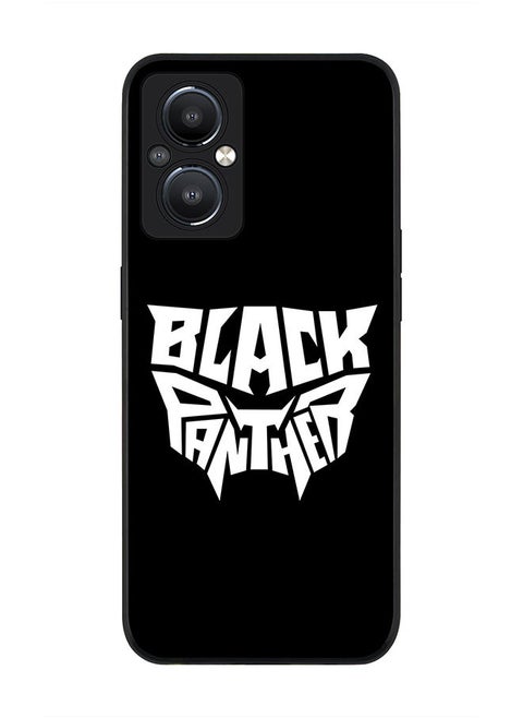 Rugged Black edge case for Reno8 Z 5G / Reno8 Lite 5G / Reno7 Z 5G Slim fit Soft Case Flexible Rubber Edges Anti Drop TPU Gel Thin Cover - Black Panther Icon