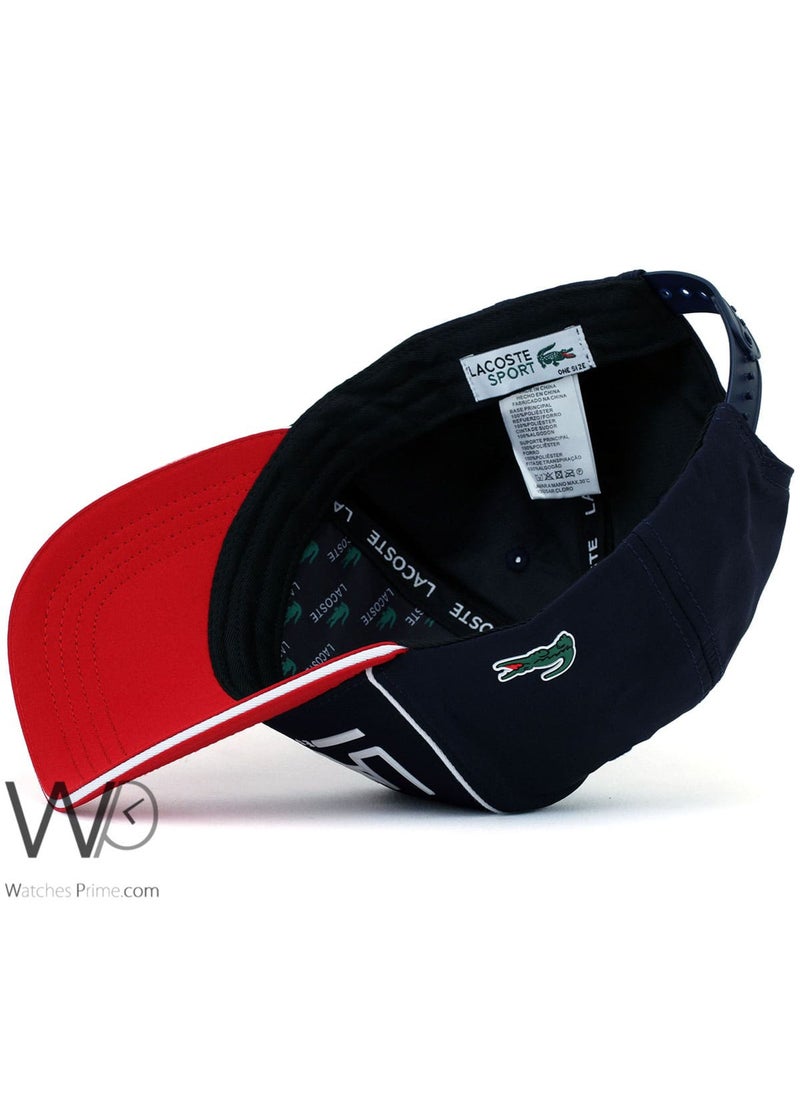 LACOSTE Lacoste Sport Established 1927 Baseball Hat Blue Red Cotton Cap  - Image 4